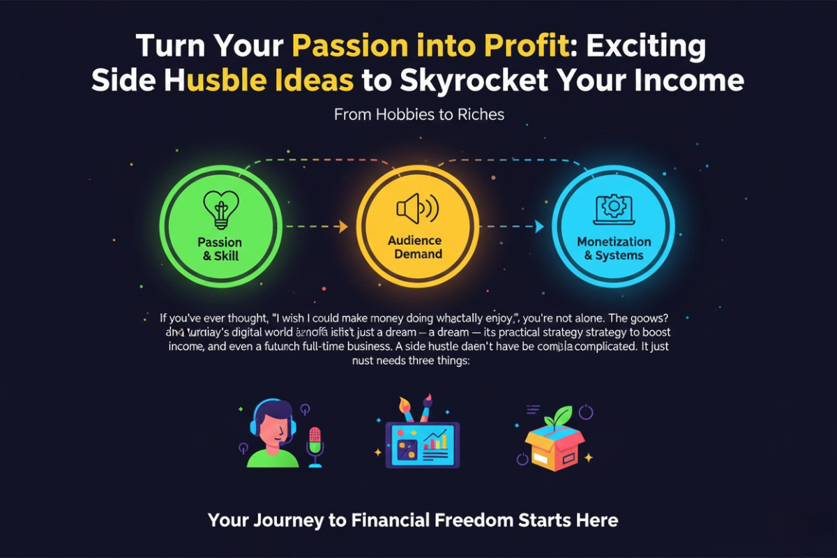 Turn Your Passion into Profit: Exciting Side Hustle Ideas to Skyrocket Your Income cover